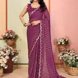 Styleveda Abstract Prined Mirror Work Tussar Saree-picture-14
