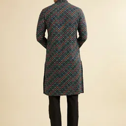 Manyavar Men Embroidered Regular Sequinned Kurta with Pyjamas image 3