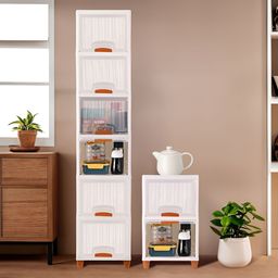 Aura Transparent Regular 8 Units Modular Cabinet Storage 6 + 2 Foldable Drawer Organiser-53
