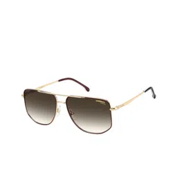 Carrera Men Rectangle Sunglasses with UV Protected Lens 207881NOA599K-Gold Burgundy-image-7