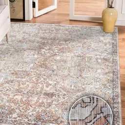 Kaleen India Beige Traditional Anti-Skid Polyester Carpet-picture-39