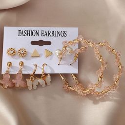 TheVineGirl Gold-Plated Alloy Cubic Zirconia Hoop Earrings-image-9