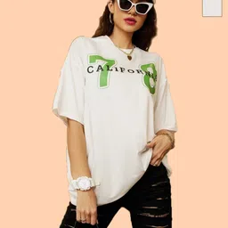 Christy World Women Pack of 2 Typography Printed Cotton T-shirt-image-42