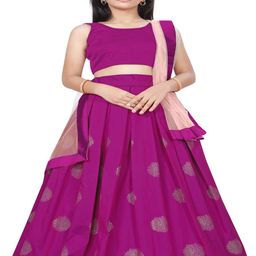 RJ ONLINE Girls Embroidered Semi Stitched Lehenga Choli & Dupatta-13