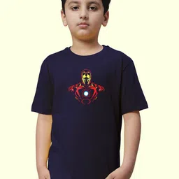 Friskers Boys Ironman Printed Round Neck Short Sleeves Pure Cotton T-Shirt-image-69