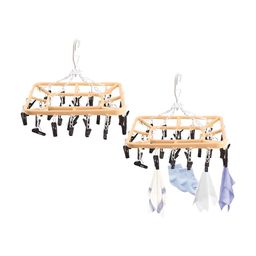 Aura 2-Pcs Cream & Brown Coloured Clothes Hanger-13