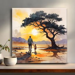 OLIVE TREE Orange & Black Canvas Wall Painting-picture-34