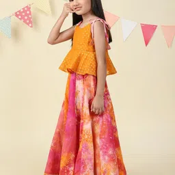 Fabindia Girls Dyed Ready to Wear Cotton Lehenga & Choli-picture-47