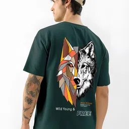 ANGERHOOD Graphic Jackel Printed Drop-Shoulder Sleeves Oversized Cotton T-shirt-picture-5