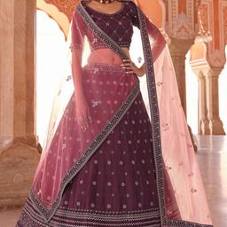 ODETTE Embroidered Semi-Stitched Lehenga & Blouse With Dupatta-picture-52