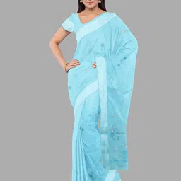 The Chennai Silks Floral Woven Design Zari Tussar Saree-picture-36