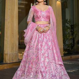 Warthy Ent Embellished Sequinned Semi-Stitched Lehenga & Unstitched Blouse With Dupatta-picture-29