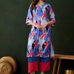 Sangria Women Floral Printed Straight Kurtas-picture-48