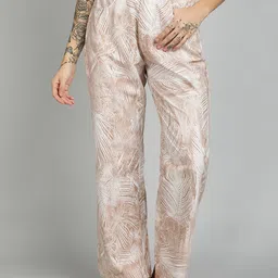 Stylecast X Kotty Women Relaxed Tropical Printed High-Rise Cotton Trousers-image-84