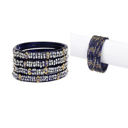 SOMIL Set of 28 Blue Alloy Bangles-image-52