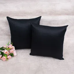 RoyalDeco Black Set of 2 Square Cushion Covers-20