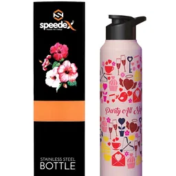 Speedex Multicoloured & Multicoloured Single Stainless Steel Printed Single Wall Vacuum Water Bottle-image-60