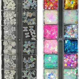 1 Set White Bow and Flowers and 1 Set Butterfly Nail Art-image-97
