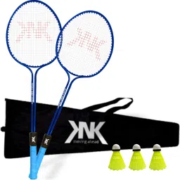 knk Double Shaft Badminton Kit Of 2 With 3 Pc Nylon Shuttlecock With 1 Badminton Net Badminton Kit image 3