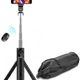 BUFONA 3in1 Live Broadcast Extendable Bluetooth Selfie Stick Tripod Stand +Carry Bag Single Gimbal for Mobile-11