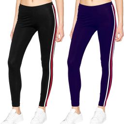 Striped Women Blue, Black Tights-image-5