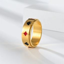 Card Shark Signet Finger Ring for Men & Boys | Aesthetic Jewellery Stainless Steel Ring-image-34