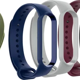 Like Star COMBO OF 5PCS SOFT SILICON BAND STRAP FOR XIAOMI MI BAND 5 AND XIAOMI MI BAND 6 Smart Band Strap-18