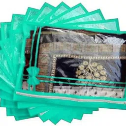 Tiarakrafts Packing Saree Cover/Suit Cover/Cloths organizer garment cover GREEN (packOf12) Poly-canvas Laundry Bag-picture-24