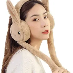 Rabbit Bunny Design Soft Foldable Ear Moving Earmuff for Girls & Boys Ear Muff-image-27