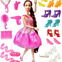Beautiful Dazzling Doll Toy with Moveable Arms, Legs for Girls pack of 1-37