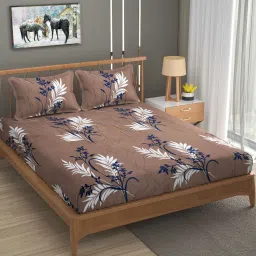210 TC Fleece King Floral Fitted (Elastic) Bedsheet-image-70
