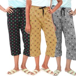 WOMEN PRINT CAPRI PANT Women Reversible Multicolor Capri-image-28