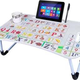 shree hari quality first Alphabet Print Kids Foldable Table For Study & Work, Best for Work Home Wood Portable Laptop Table-picture-25