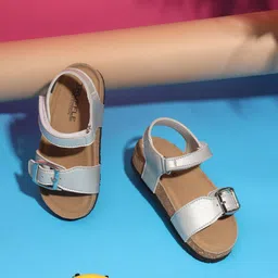 Truffle Collection Girls Open Toe Flats with Buckles-50