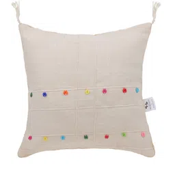 SH Creation and Handlooms Off-White Embellished Pre-Filled Cushions-image-30