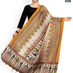 Kemza Madhubani Selection Of 2 Ethnic Motifs Printed Cotton Silk Dupattas-picture-28