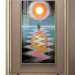 THE NEXT DECOR Yellow & Blue Sunlit Voyage Wall Art-image-51