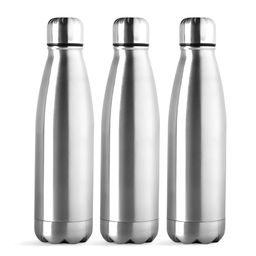 Aura Silver-Toned Set of 3 1L Insulated Stainless Steel Water Bottles-image-35