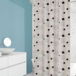 ArtzFolio White & Black Printed Waterproof Polyester Shower Curtain-6