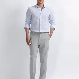 RARE RABBIT Men Tailored Regular Fit Mid-Rise Trousers-image-67