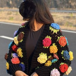 Sugercandy Women Floral Printed Woollen Pullover-picture-42