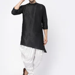TS LIFESTYLE Men Regular Dupion Silk Kurta with Dhoti Pants-image-26
