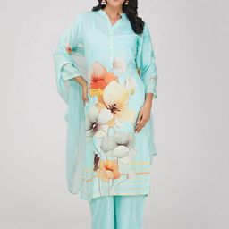 Charitra Women Floral Printed Regular Kurti with Palazzos-47