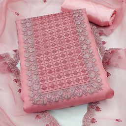 Maroosh Printed Organza Unstitched Dress Material-image-60