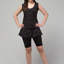 ULLAS Printed Round Neck Swim Dress With Attached Shorts-picture-39