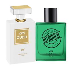CFS Intruder & Oudh White Set Of 2 Long Lasting Eau De Parfum - 100ml Each-image-40
