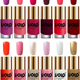 VOLO Set Of 12 Luxury Super Shine Nail Polish- 9.9ml Each- Combo- No- 73-25
