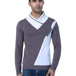Black Collection Men Colourblocked V-Neck T-shirt-image-38