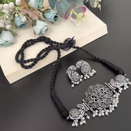 Arch gallery Pack Of 1 Oxidised Silver Plated Jewellery Set-image-88