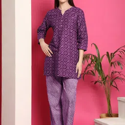 Indreams Women Printed Night suit-image-3